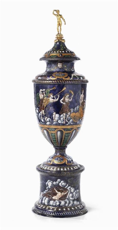 Vaso con Coperchio in Smalto Limoges