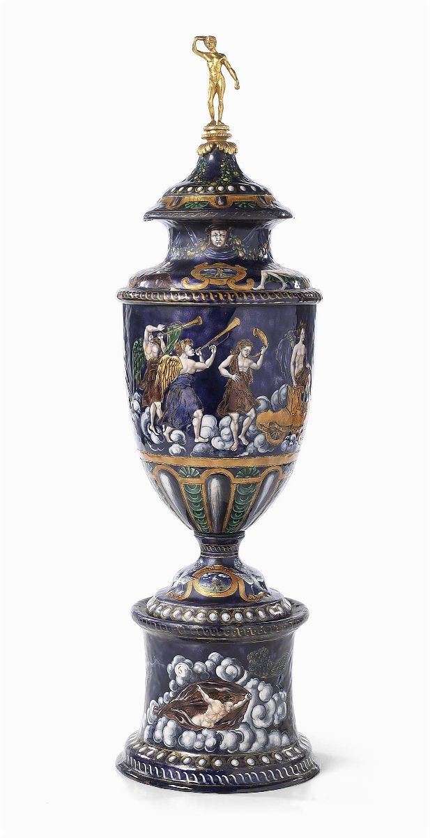 Vaso con Coperchio in Smalto Limoges