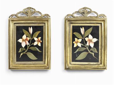Coppia di Placche in Pietra Dura
