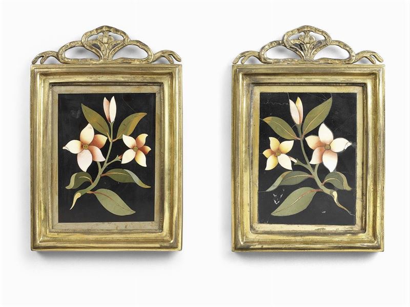 Coppia di Placche in Pietra Dura