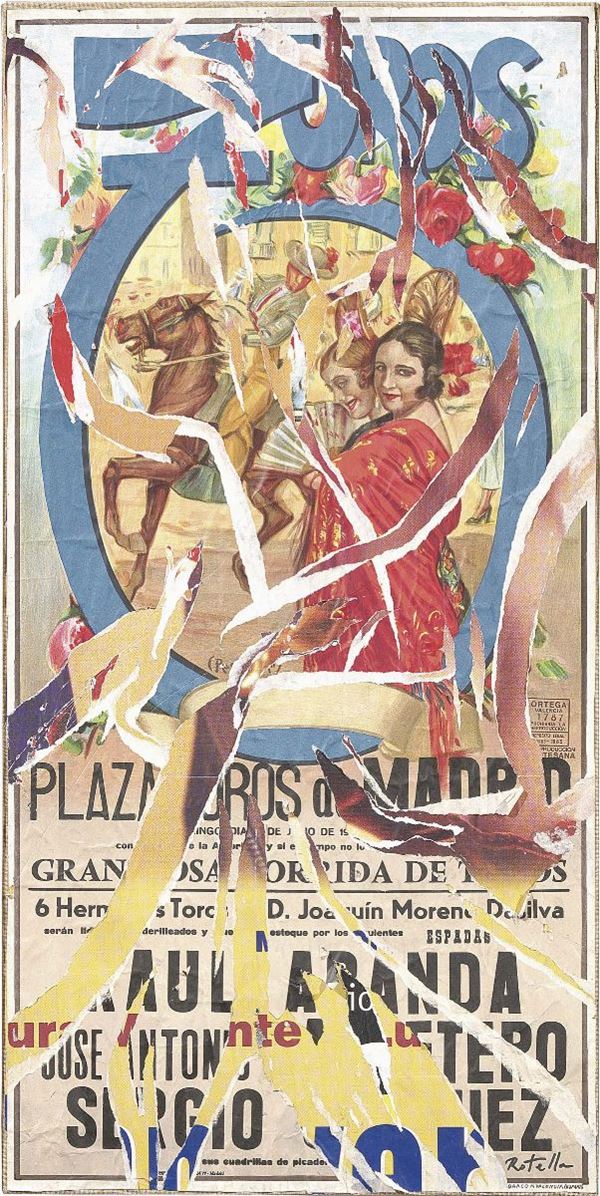 Mimmo Rotella : Fiesta  (1992)  - Décollage su tela - Asta Arte Contemporanea - I - Casa d'aste Farsettiarte