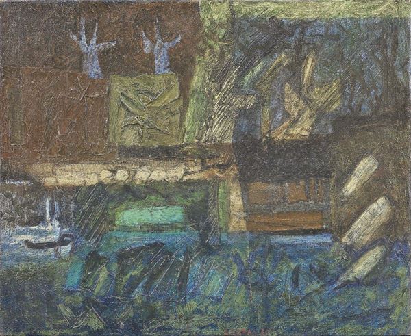 Riccardo Licata : Senza titolo  (1960)  - Olio su tavola - Asta Arte Contemporanea - I - Casa d'aste Farsettiarte