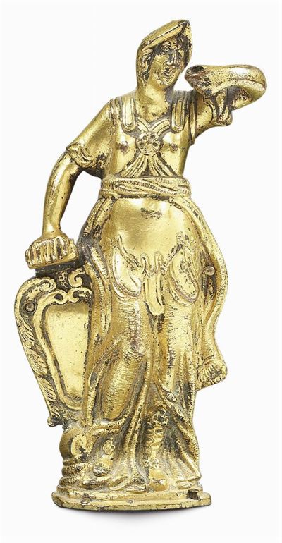 Figura Femminile con Scudo, Corazza ed Elmo