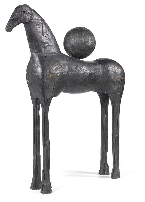 Mimmo Paladino : Cavallo con sfera  (2008)  - Scultura in bronzo, es. 1/2 AP - Auction Arte Contemporanea - I - Casa d'aste Farsettiarte