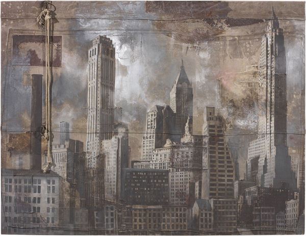 Luca Pignatelli : New York  (2011)  - Acrilico su telone di copertura di vagone ferroviario - Auction Arte Contemporanea - I - Casa d'aste Farsettiarte