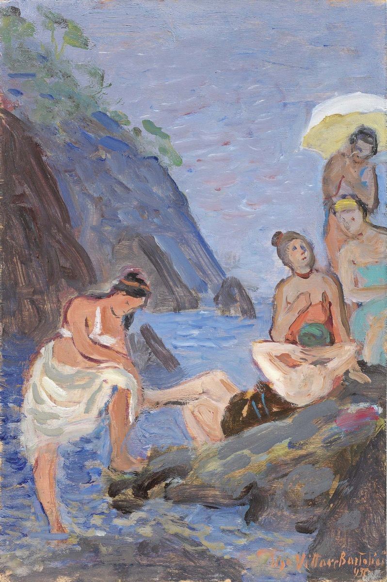 Ugo Vittore Bartolini - Bagnanti sugli Scogli