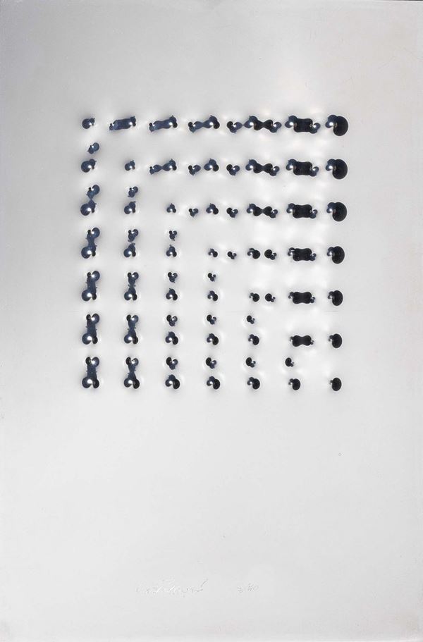 Enrico Castellani : Senza titolo  - Estroflessione su alluminio, multiplo, es. 7/50 - Auction Arte Contemporanea - I - Casa d'aste Farsettiarte