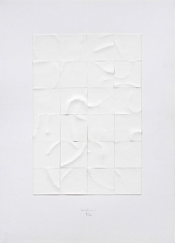 Agostino Bonalumi : Bianco  (2004)  - Calcografia su carta, es. 8/20 - Asta Arte Contemporanea - I - Casa d'aste Farsettiarte