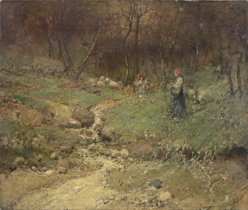 Teofilo Patini - Paesaggio con Contadine