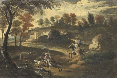 Paesaggio con Scena di Caccia