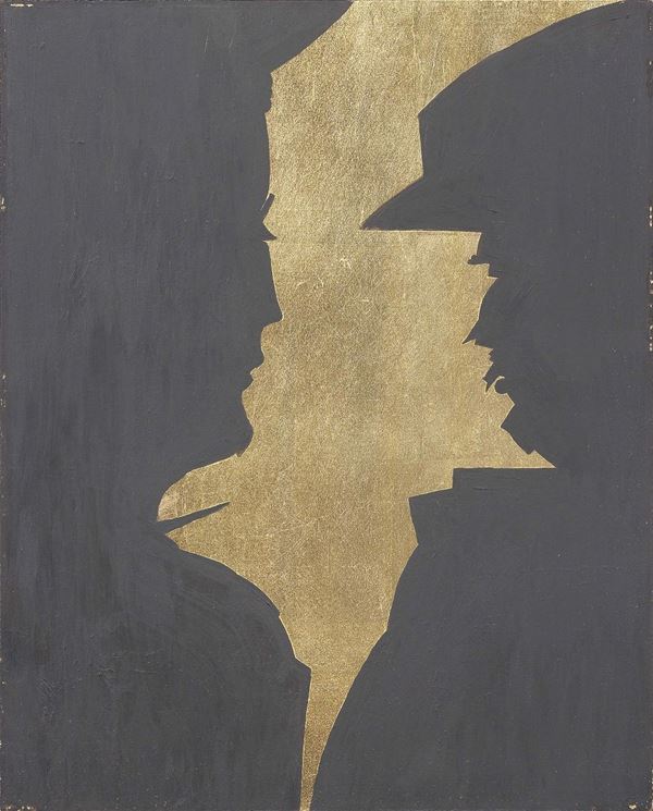 Gino De Dominicis : Urvasi e Gilgamesh  (1987)  - Tempera e foglia oro su tavola - Auction Arte Contemporanea - I - Casa d'aste Farsettiarte