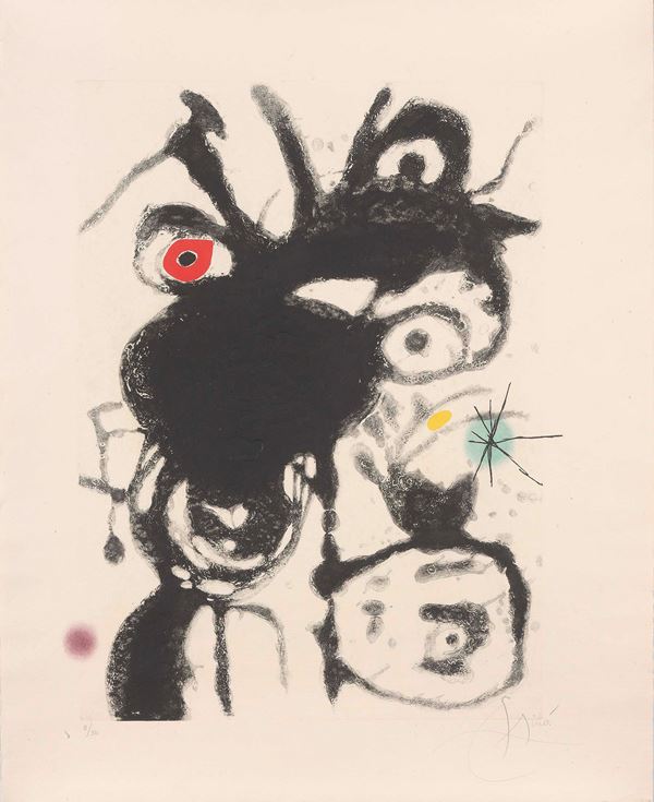 Joan Mir&#243; : Dalla cartella «Espriu-Miró»  (1975)  - Acquaforte e carborundum, es. 8/50 - Asta Arte Contemporanea - I - Casa d'aste Farsettiarte