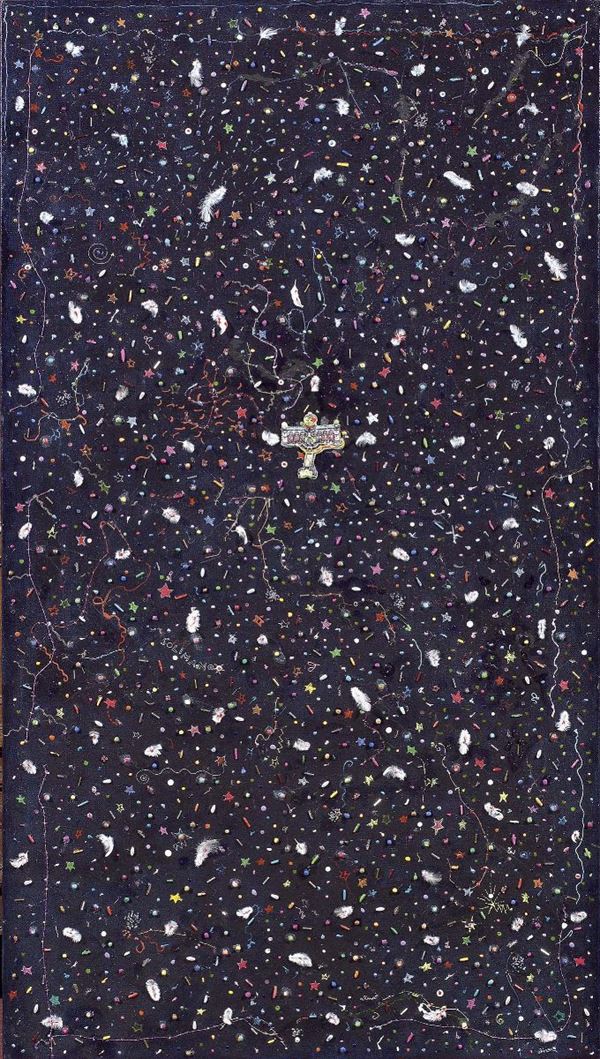 Luca Alinari : Stelle nere  (1978)  - Collage e olio su tela - Auction Arte Contemporanea - I - Casa d'aste Farsettiarte