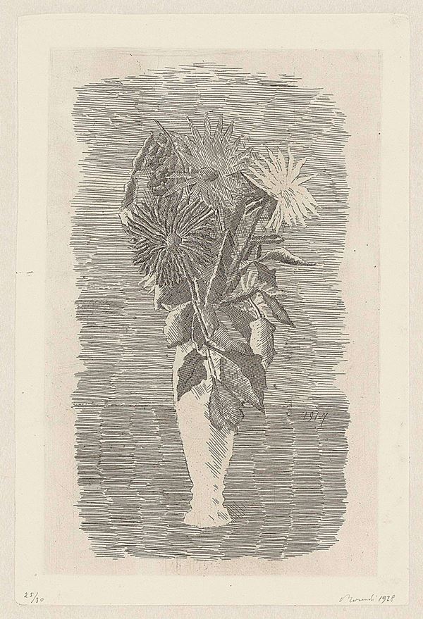Giorgio Morandi - Fiori in un vasetto bianco