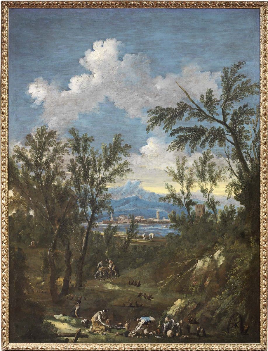 Alessandro Magnasco e Antonio Francesco Peruzzini - «paesaggio con Trasportatori di Merci» e «pae...