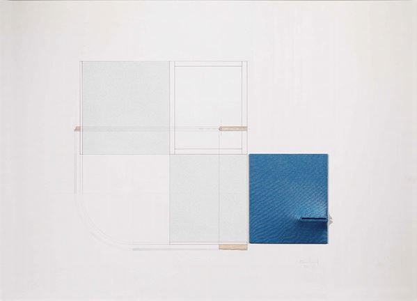 Agostino Bonalumi : Progetto  (1972)  - Tecnica mista e tela estroflessa su carta - Auction Arte Contemporanea - I - Casa d'aste Farsettiarte