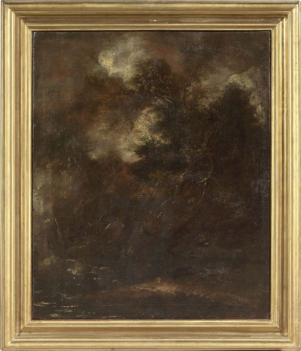 Bartolomeo Pedon (attr. a) - «Paesaggio boschivo» e «Paesaggio tempestoso»