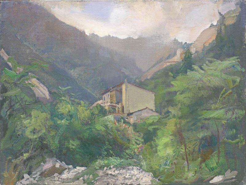 Pietro Annigoni - Paesaggio Apuano, Malbacco