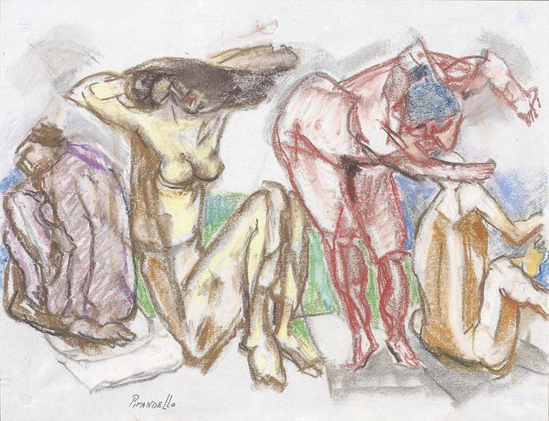 Fausto Pirandello - Bagnanti