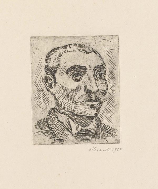 Giorgio Morandi : Ritratto di Torquato Raimondi  (1925)  - Acquaforte su rame - Auction Dipinti, disegni, sculture, grafica - Arte Contemporanea - I - Casa d'aste Farsettiarte