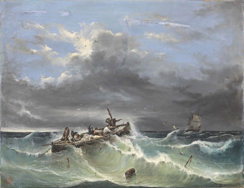 Ignoto del XIX Secolo - Scena di Tempesta