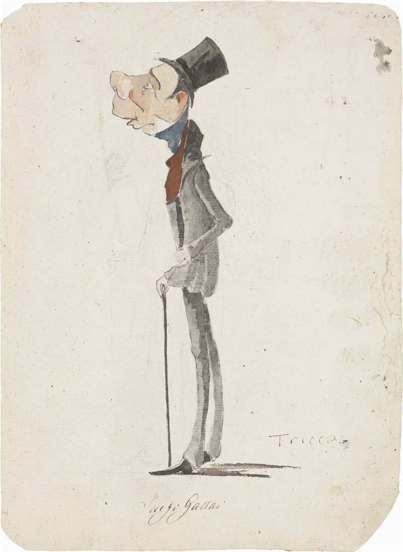 Angiolo (o Angelo) Tricca - Caricatura di Luigi Gattai