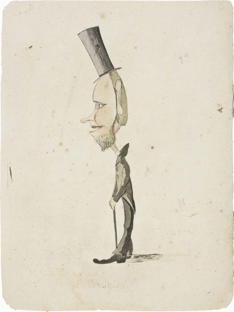 Angiolo (o Angelo) Tricca - Caricatura di Perugini