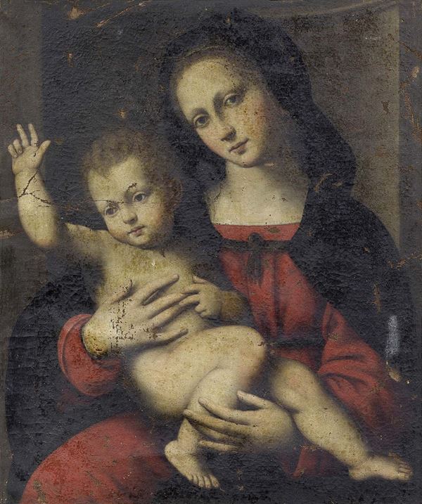 Scuola toscana fine XVI secolo - Madonna col Bambino