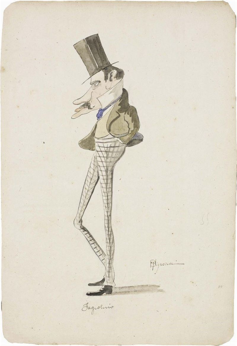 Telemaco Signorini - Caricatura di Fagiolino