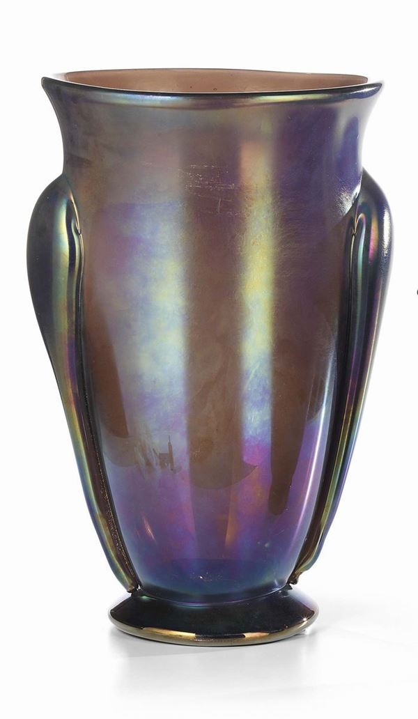 Grande vaso in vetro iridescente