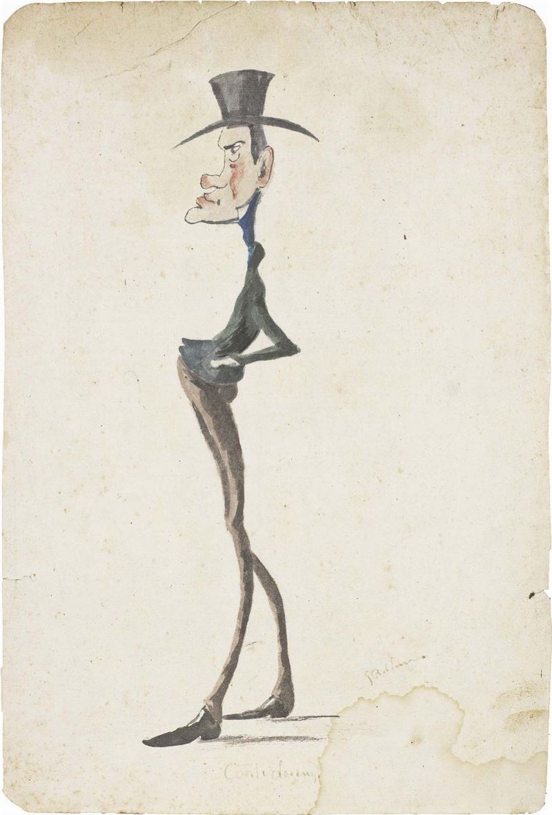 Ignoto del XIX Secolo - Caricatura di Lorenzo Conti