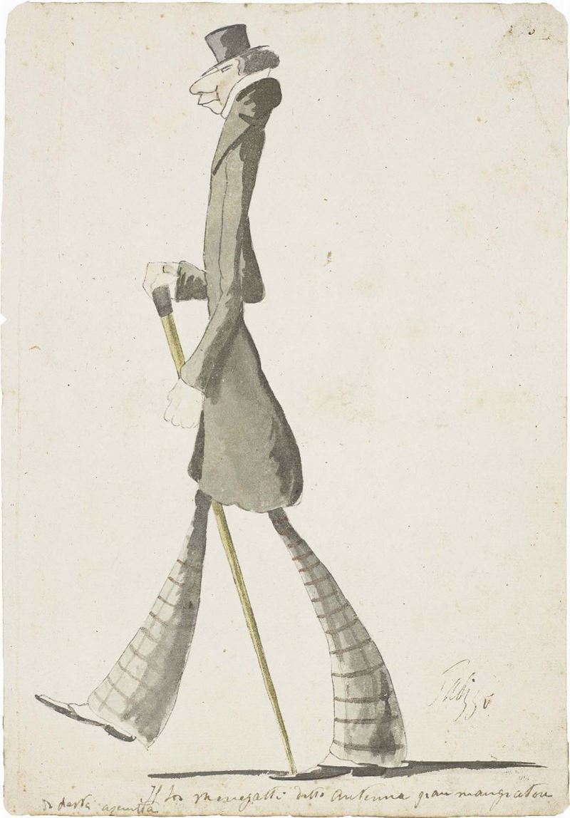 Filippo Palizzi - Caricatura del Signor Menegatti