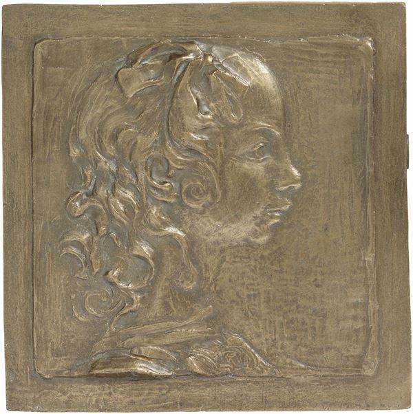 Libero Andreotti : Profilo di bambina  (1906-08 ca. - 2003)  - Bassorilievo in bronzo - Asta DIPINTI E SCULTURE DEL XIX E XX SECOLO - II - Casa d'aste Farsettiarte