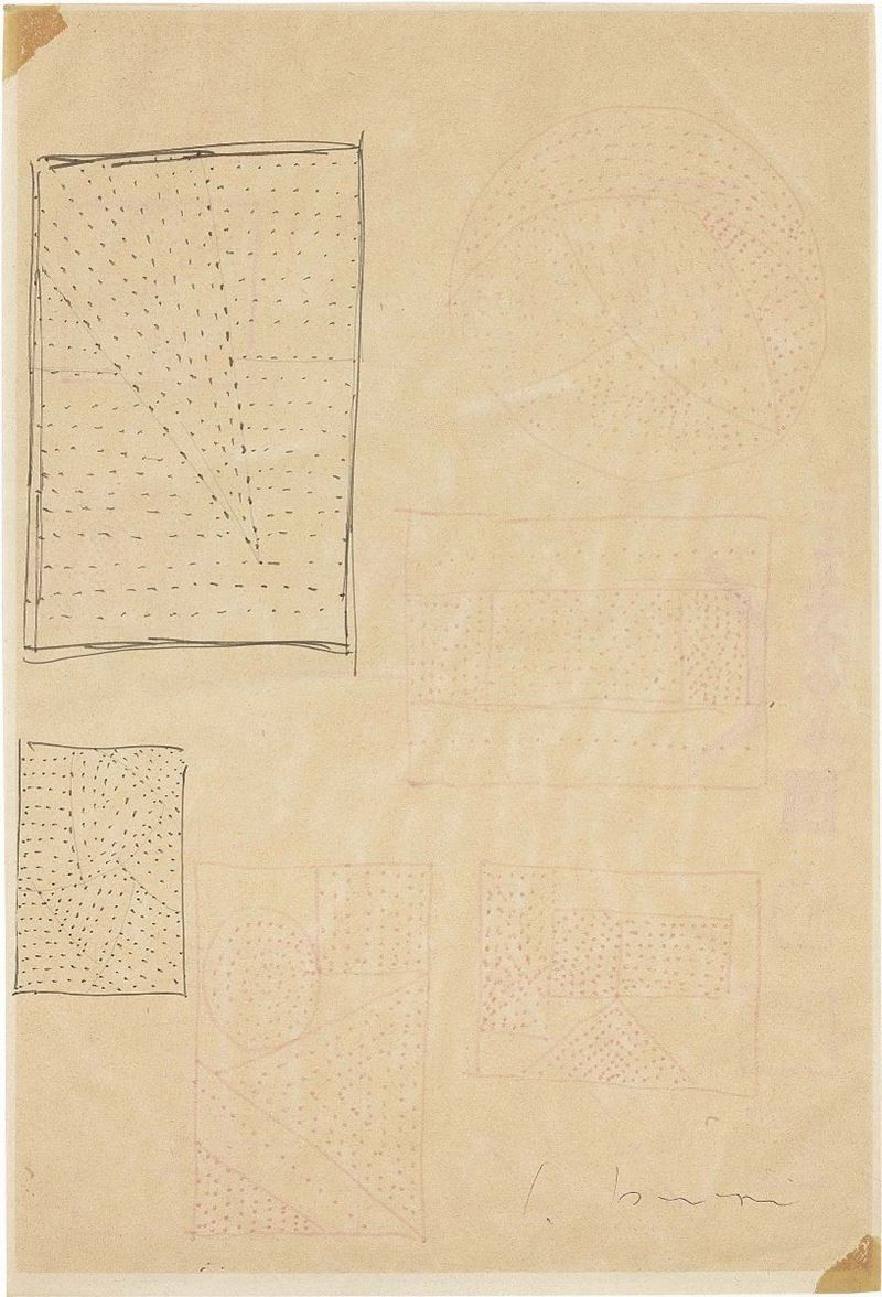 Lucio Fontana - Studi per «concetto Spaziale» , Recto e Verso