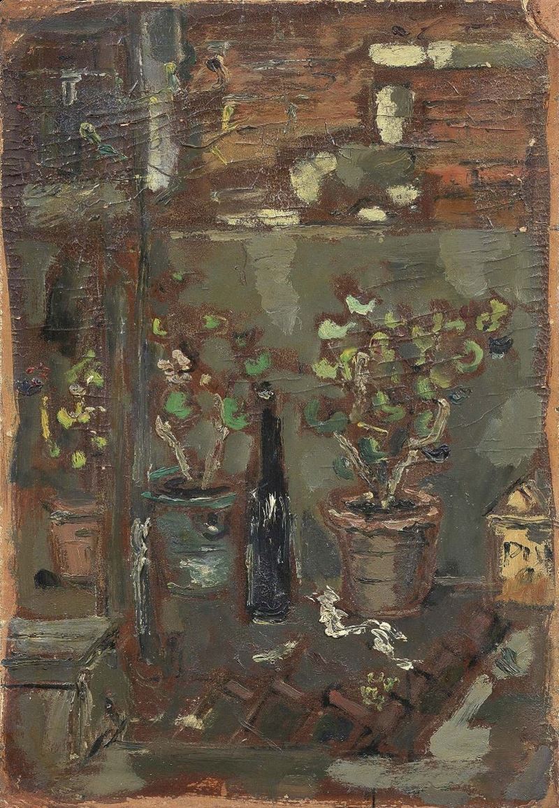 Filippo De Pisis - Natura Morta con Bottiglia