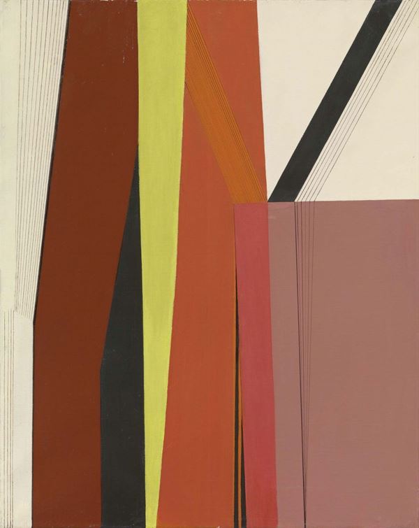 Alvaro Monnini : Verticalità come tendenza  (1975)  - Olio su tela - Auction Contemporary Art - I - Casa d'aste Farsettiarte