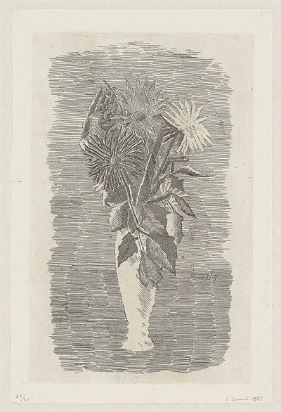 Fiori in un Vasetto Bianco