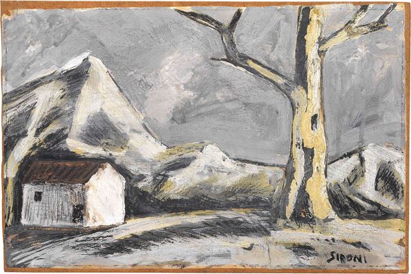 Mario Sironi - Paesaggio con albero e casa