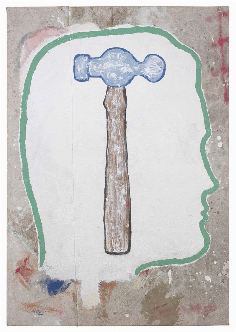 Donald Baechler - Profile With Hammer