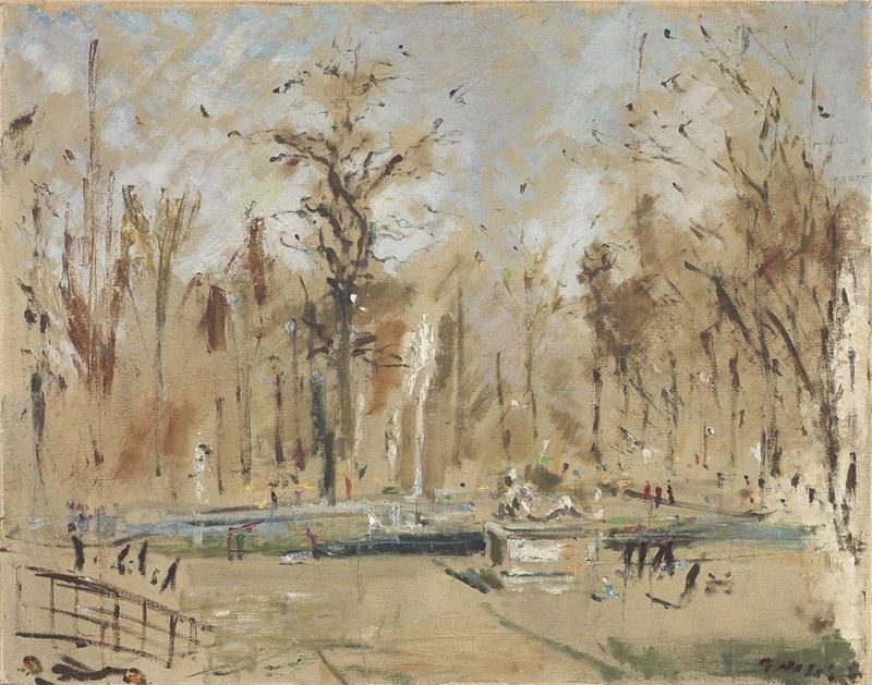 Filippo De Pisis - Veduta di Parco Parigino