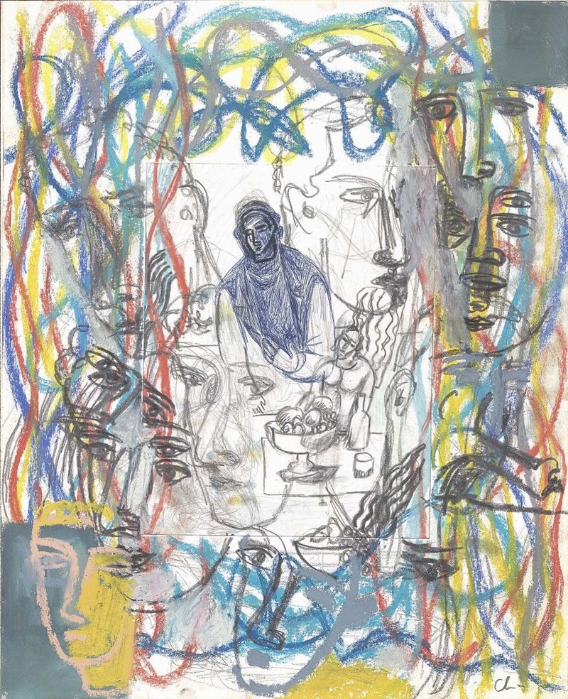 Sandro Chia - Disegno con Frutta
