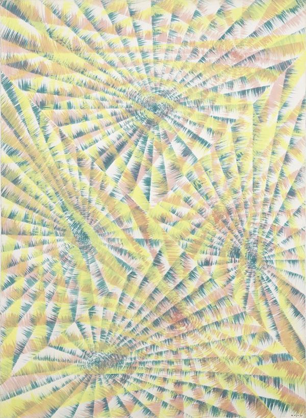 Mario Nigro : Vibrazioni simultanee  (1961)  - Tempera su carta applicata su tela - Asta ARTE CONTEMPORANEA - I - Casa d'aste Farsettiarte