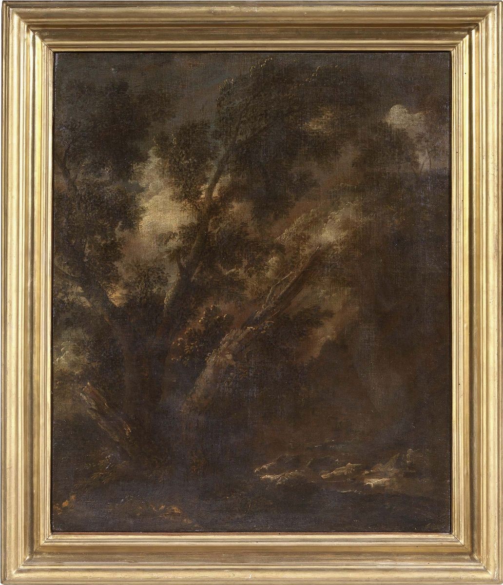 Bartolomeo Pedon (attr. A) - «paesaggio Boschivo» e «paesaggio Tempestoso»
