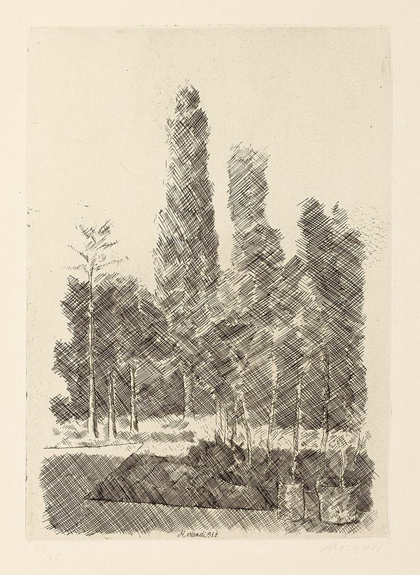 Giorgio Morandi : I pioppi  (1930)  - Acquaforte su rame, es. 55/65 - Auction CONTEMPORARY ART - I - Casa d'aste Farsettiarte