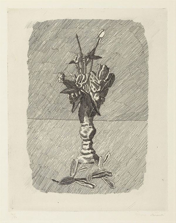 Giorgio Morandi - Rose in boccio in un vaso