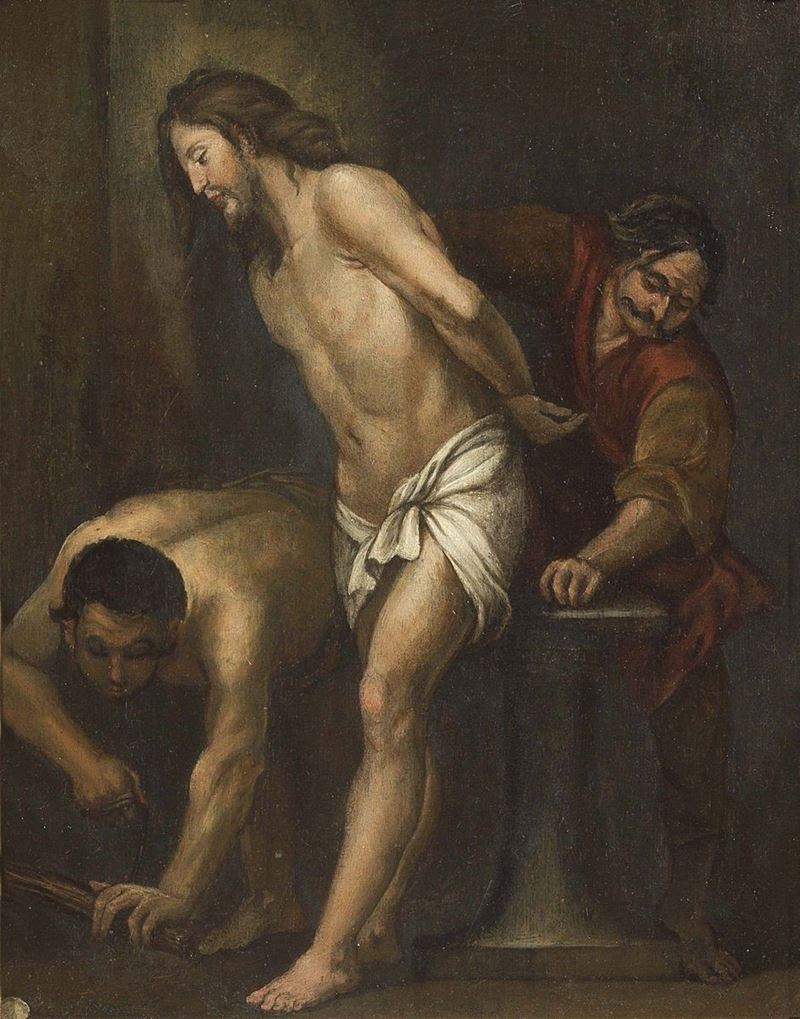 Scuola Fiamminga del XVII Secolo - Cristo alla Colonna
