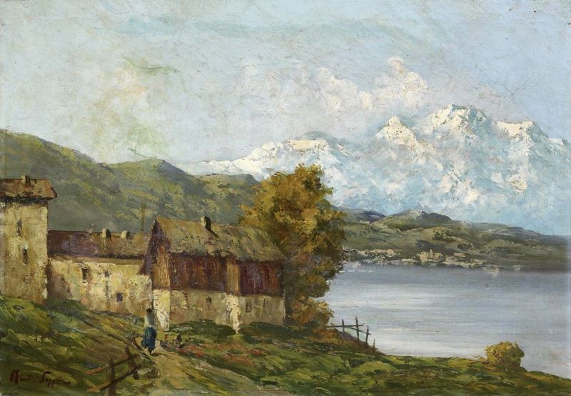 Mario Moretti Foggia - Paesaggio con Lago