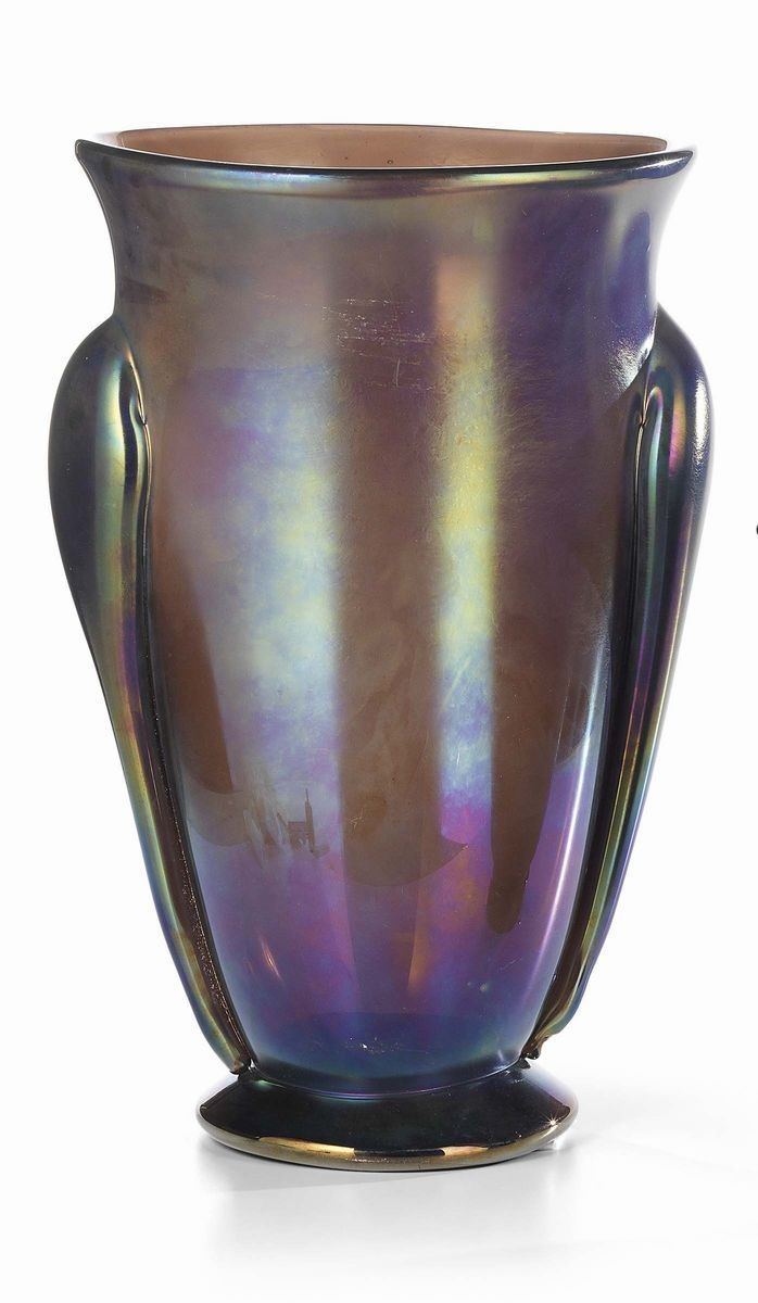 Grande Vaso in Vetro Iridescente