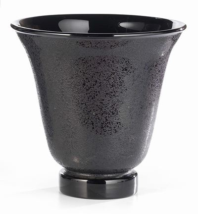 Grande Vaso a Campana in Vetro Nero