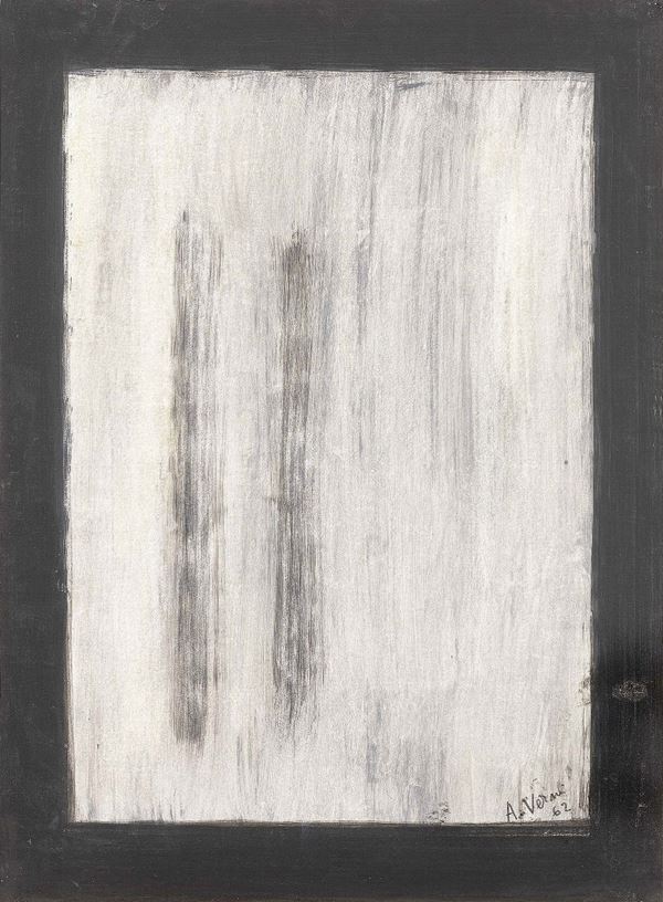 Arturo Vermi : Lapide  (1962)  - Tecnica mista su carta applicata su tela - Auction Dipinti, disegni, sculture, grafica - Arte Contemporanea - I - Casa d'aste Farsettiarte